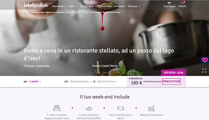 fuga d'amore con weekendesk